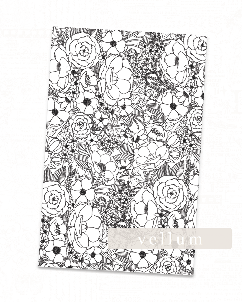 Spring Line Flowers Vellum