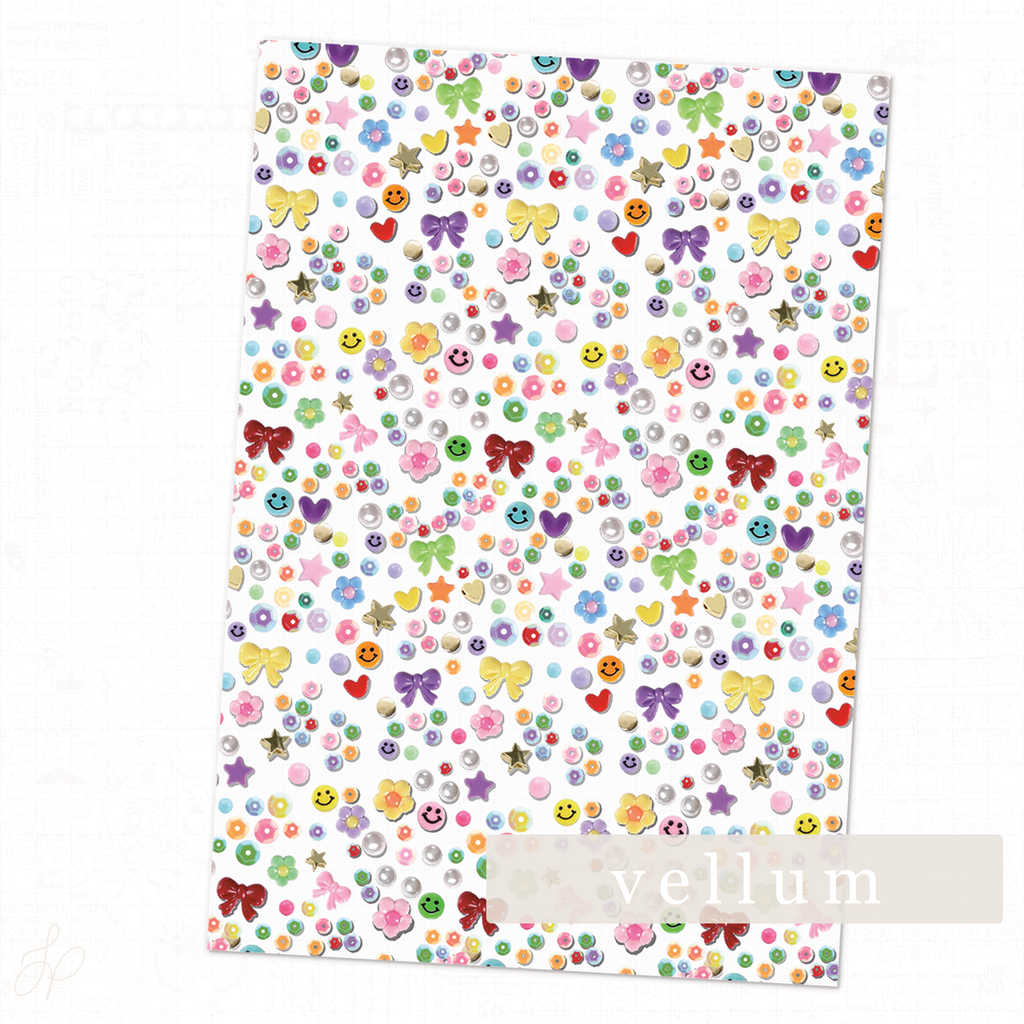 Junk Journal Beads and Sequins Vellum Sheet