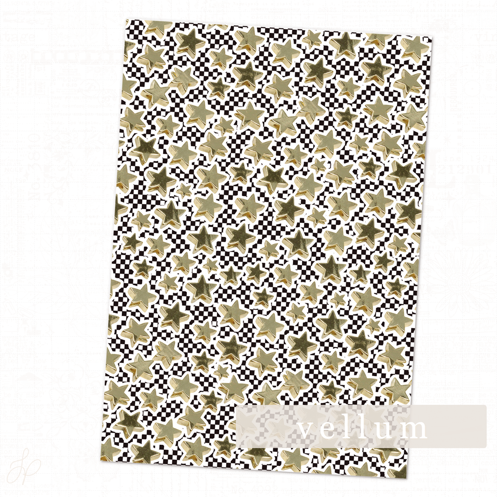 Junk Journal Gold Stars Vellum Sheet