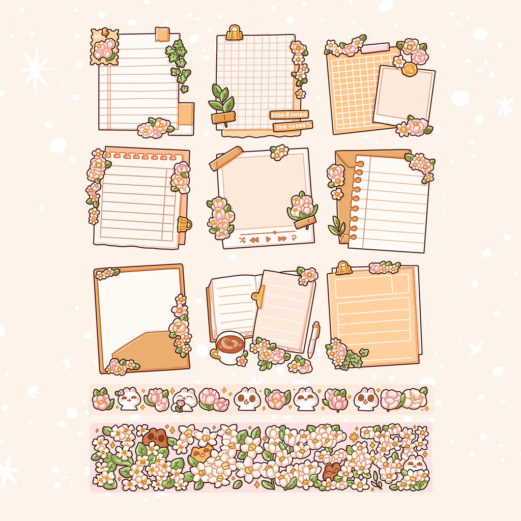 PAPERSHIRE || Spring Journaling Kit Text & Washi P01