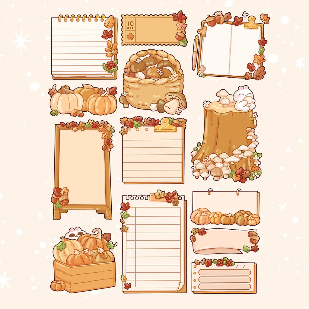 PAPERSHIRE || Autumn Journaling Kit Text Boxes P08