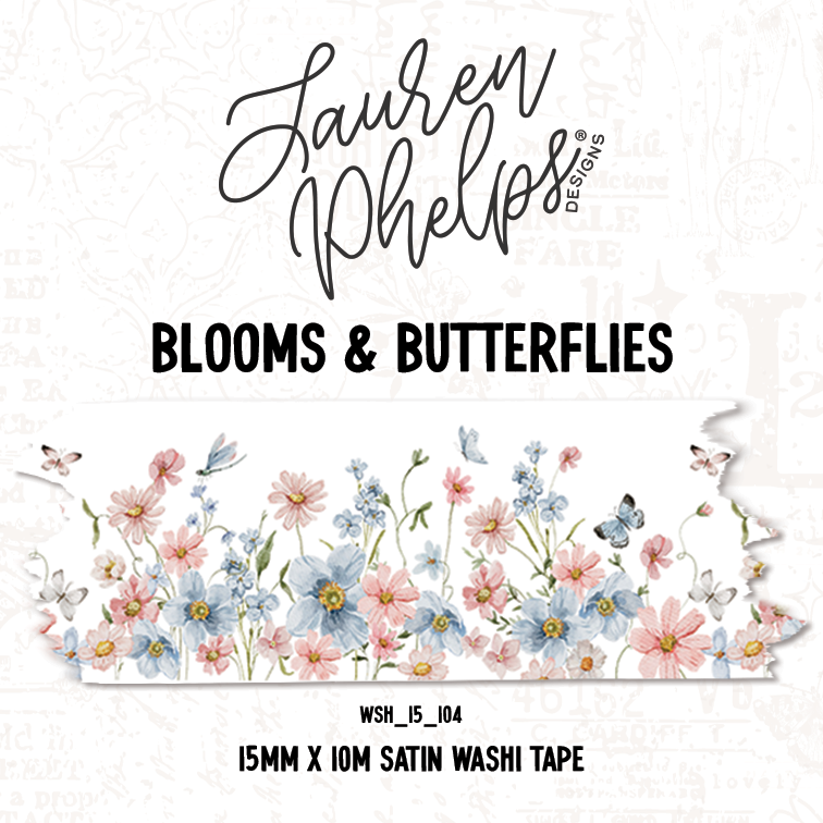 Blooms & Butterflies 15mm washi
