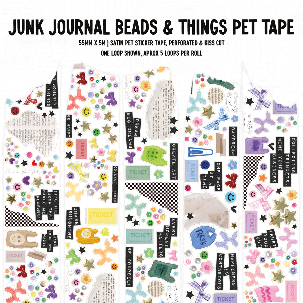 Junk Journal Beads & Things | Satin P.E.T. Tape 55mm