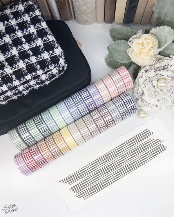 Charcoal Classic Grid 15mm washi