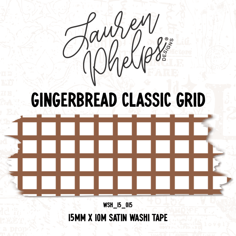 Gingerbread Classic Grid 15mm washi