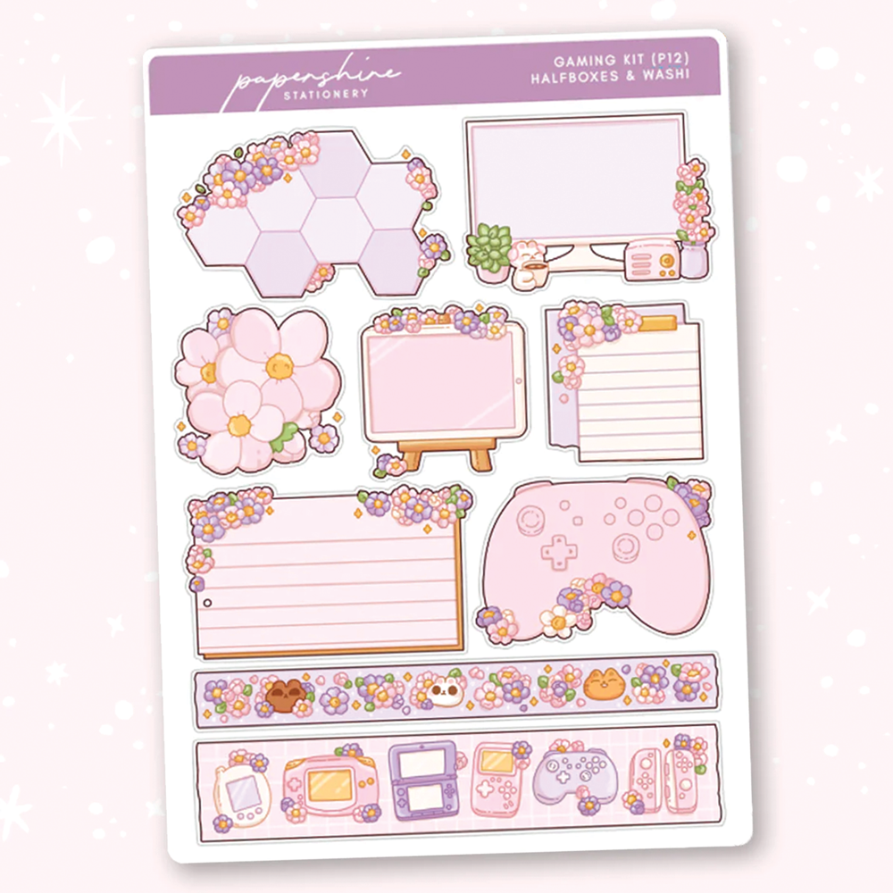 PAPERSHIRE || Gaming Journaling Kit Halfboxes & Washi P12