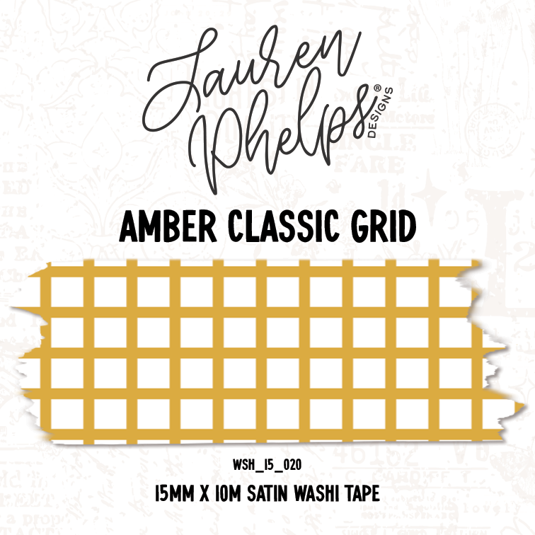 Amber Classic Grid 15mm washi