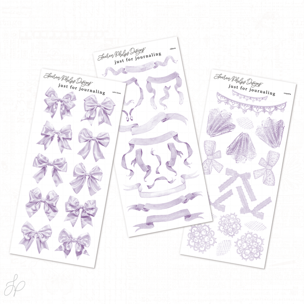 Journaling Coquette Bows, Ribbons & Lace | Set of 3