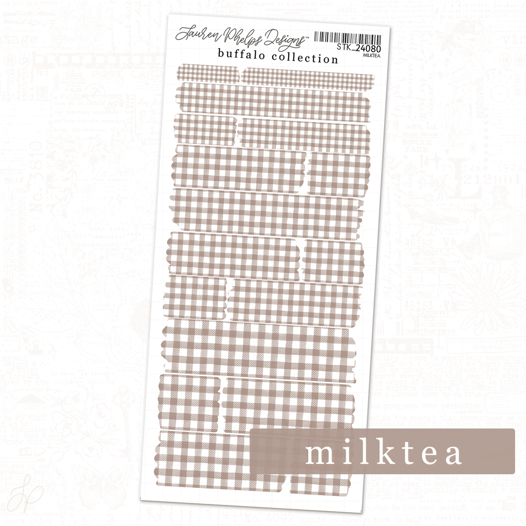 Buffalo Collection | MilkTea | Washi Strips Sheet