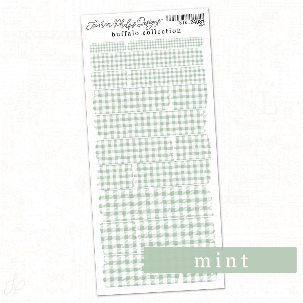 Buffalo Collection | Mint | Washi Strips Sheet