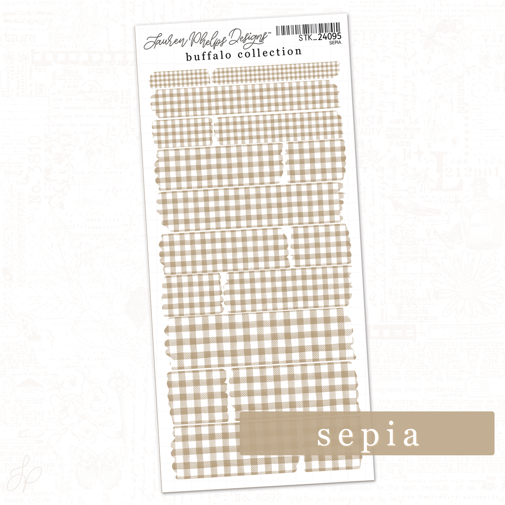 Buffalo Collection | Sepia | Washi Strips Sheet