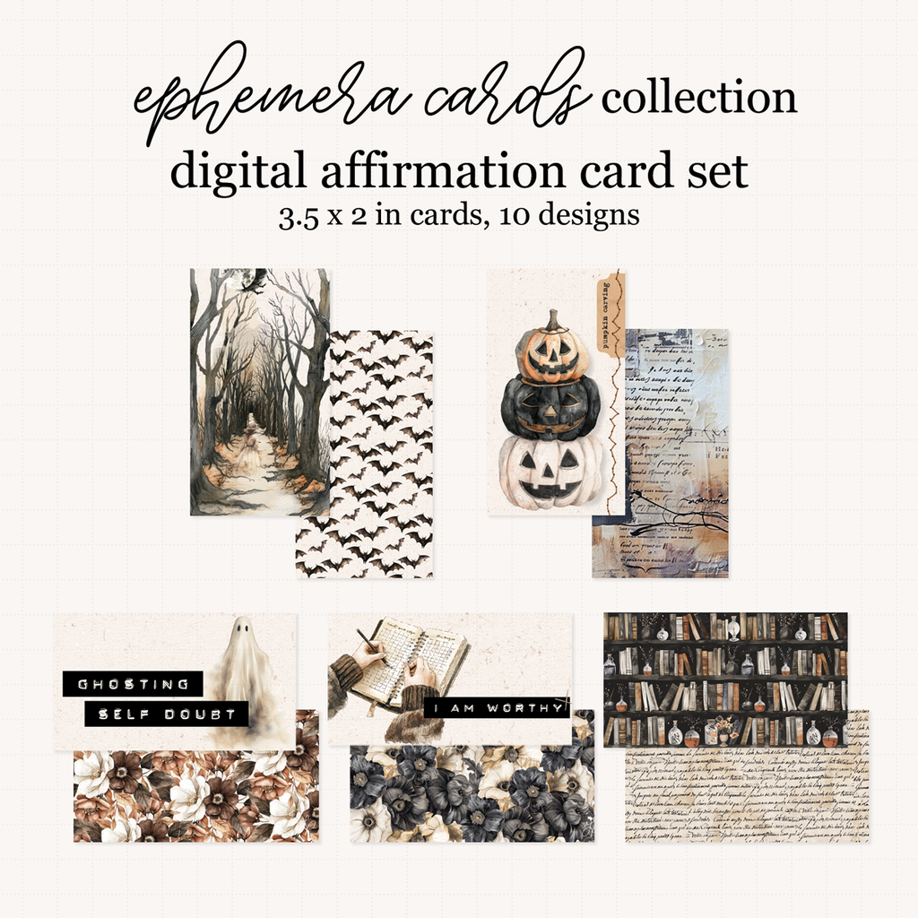 Spooky Reads Collection Affirmation Card Set Freebie