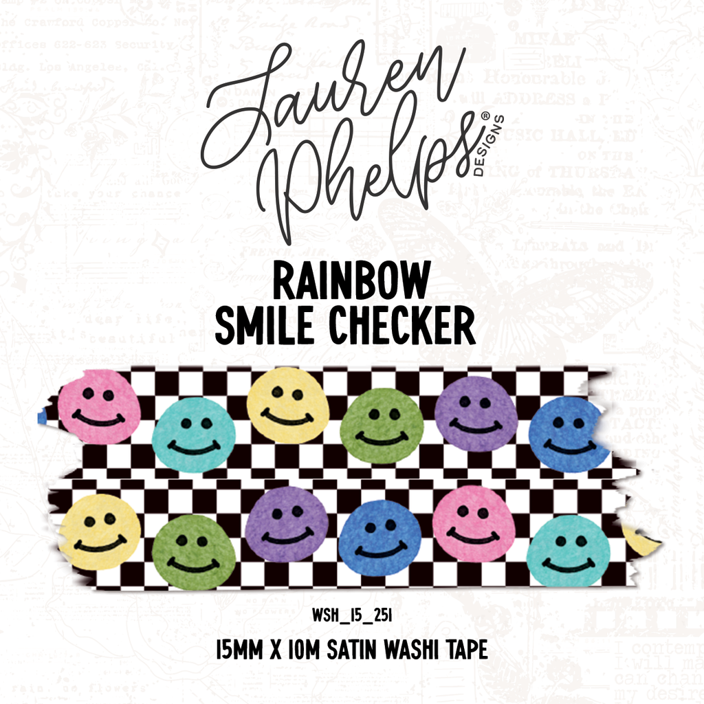 Rainbow Smile Checker | 15mm washi