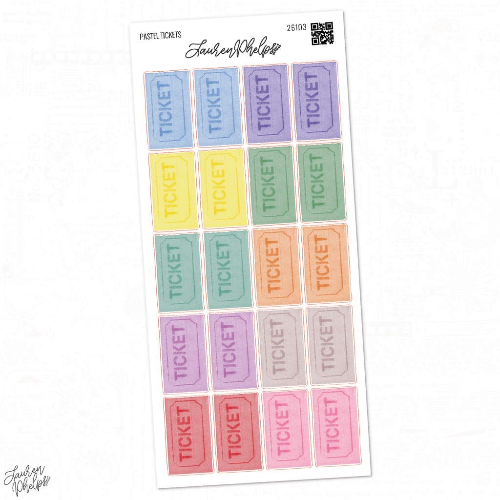 Junk Journal Tickets Deco Sticker Sheet