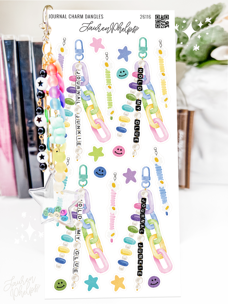 Journal Charm Dangles Deco Sticker Sheet