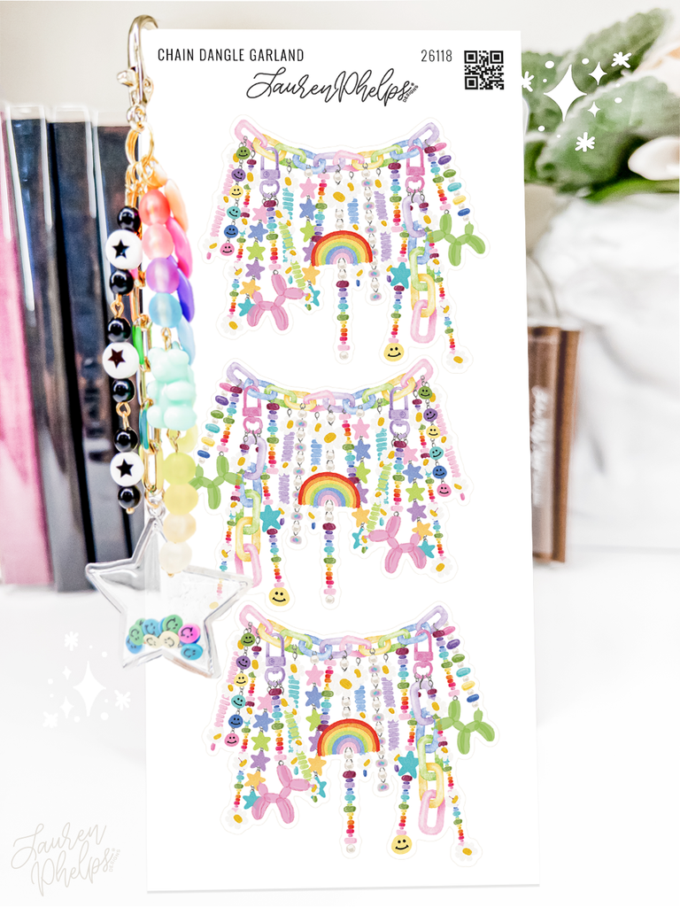 Chain Dangle Garland Deco Sticker Sheet