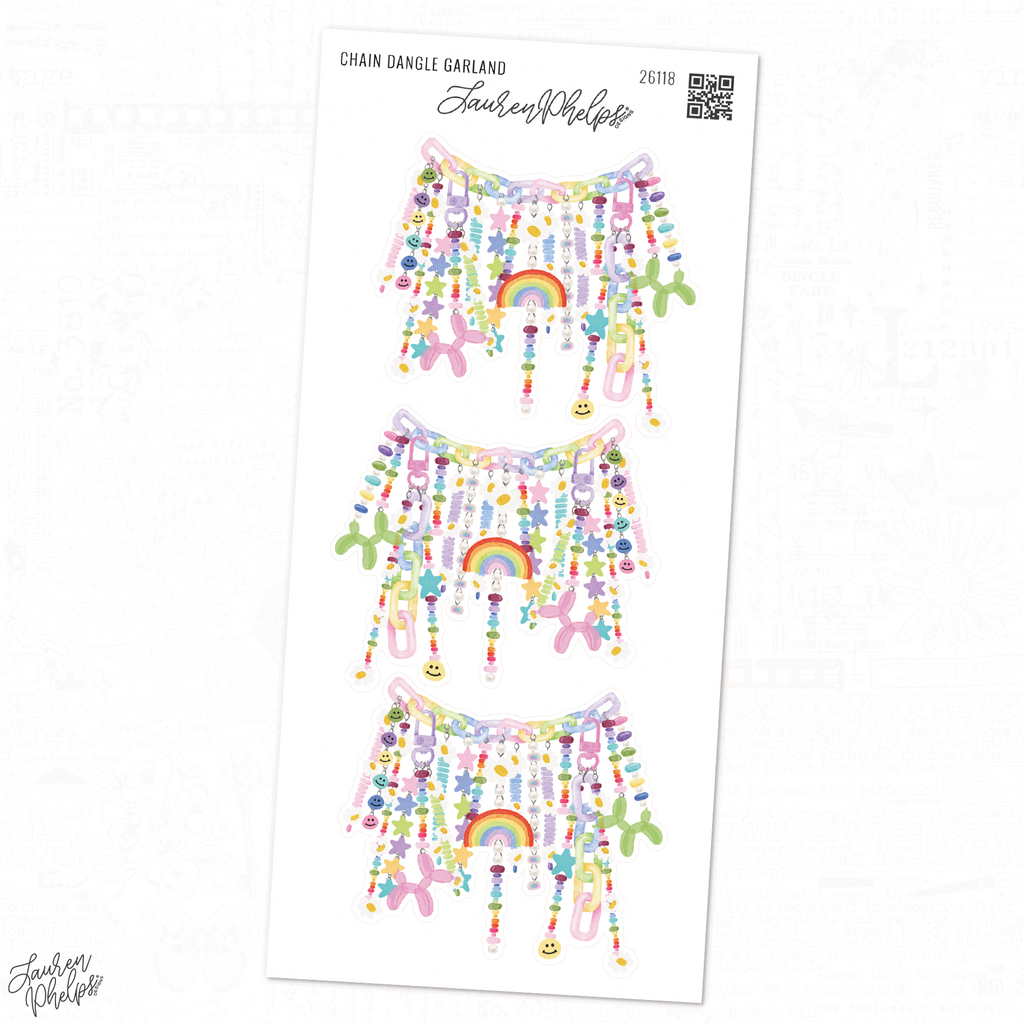 Chain Dangle Garland Deco Sticker Sheet