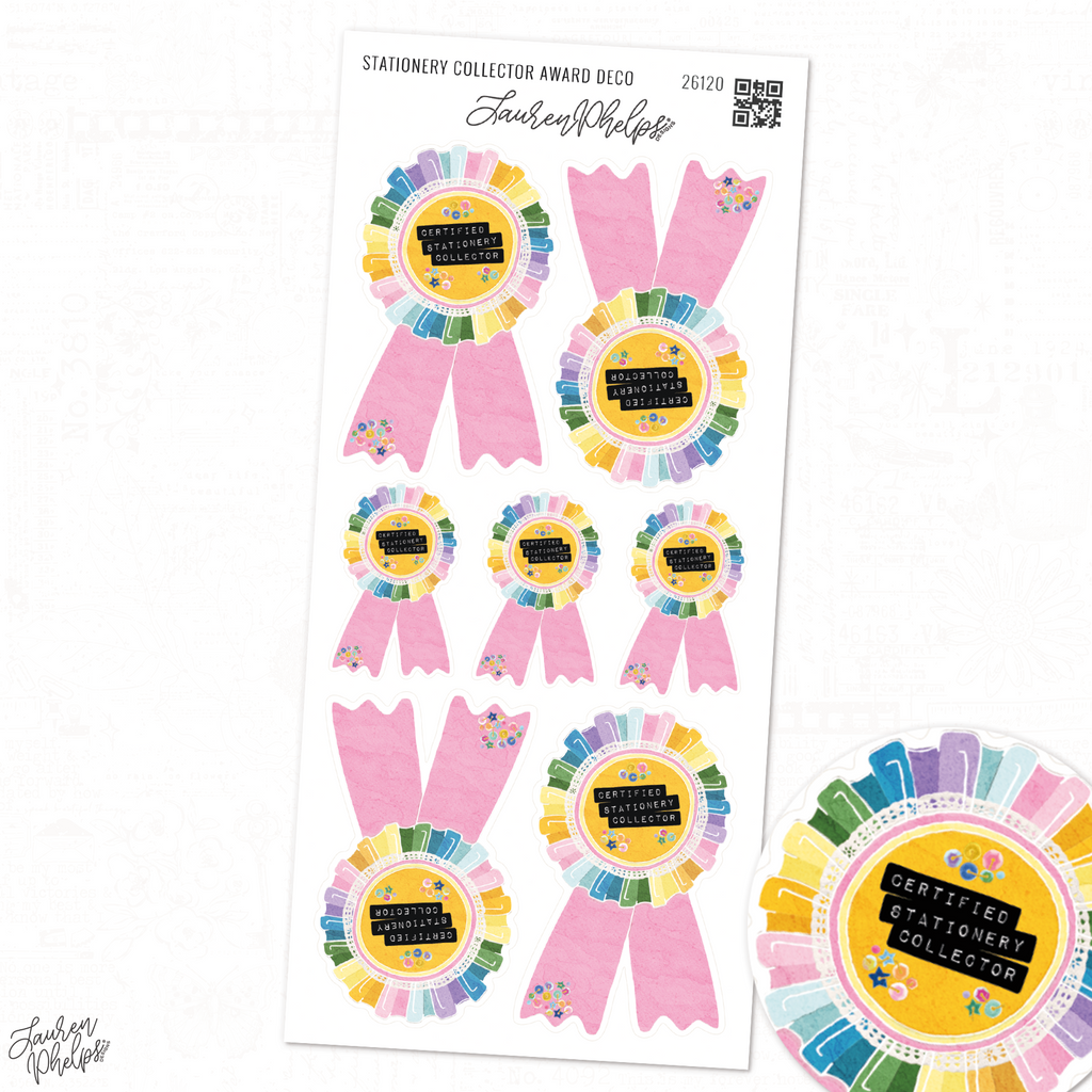 Stationery Collector Award Deco Sticker Sheet