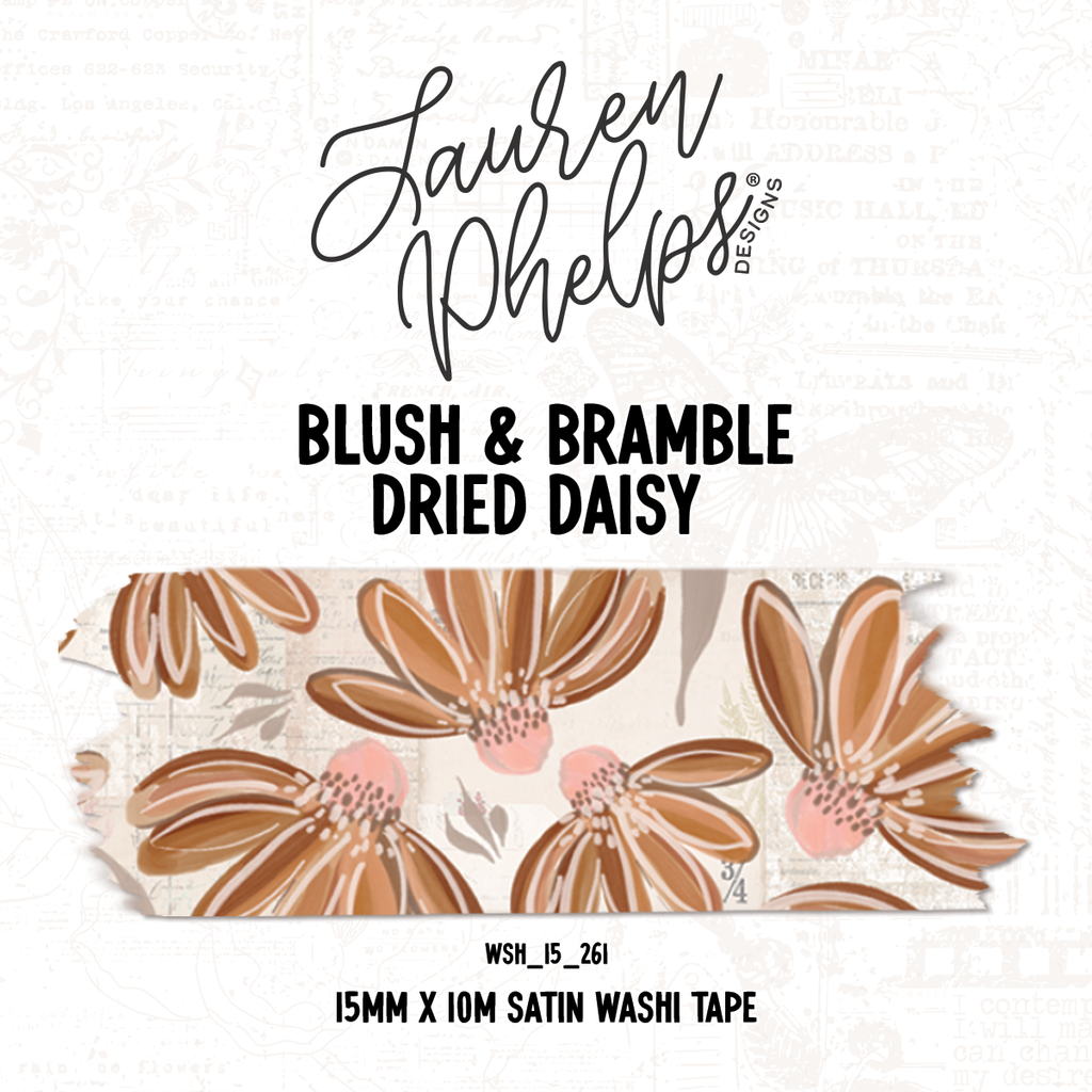 Blush & Bramble Dried Daisy | 15mm washi