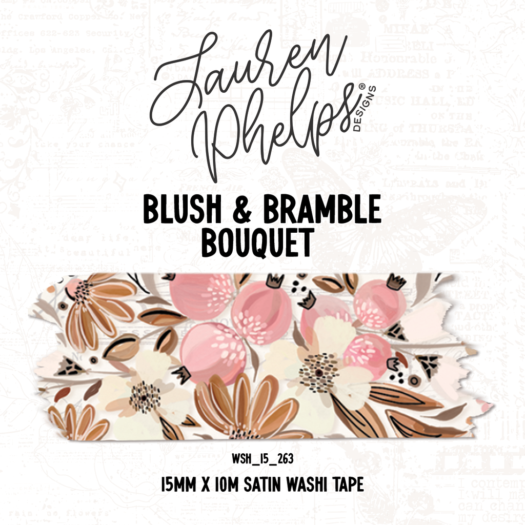 Blush & Bramble Bouquet | 15mm washi