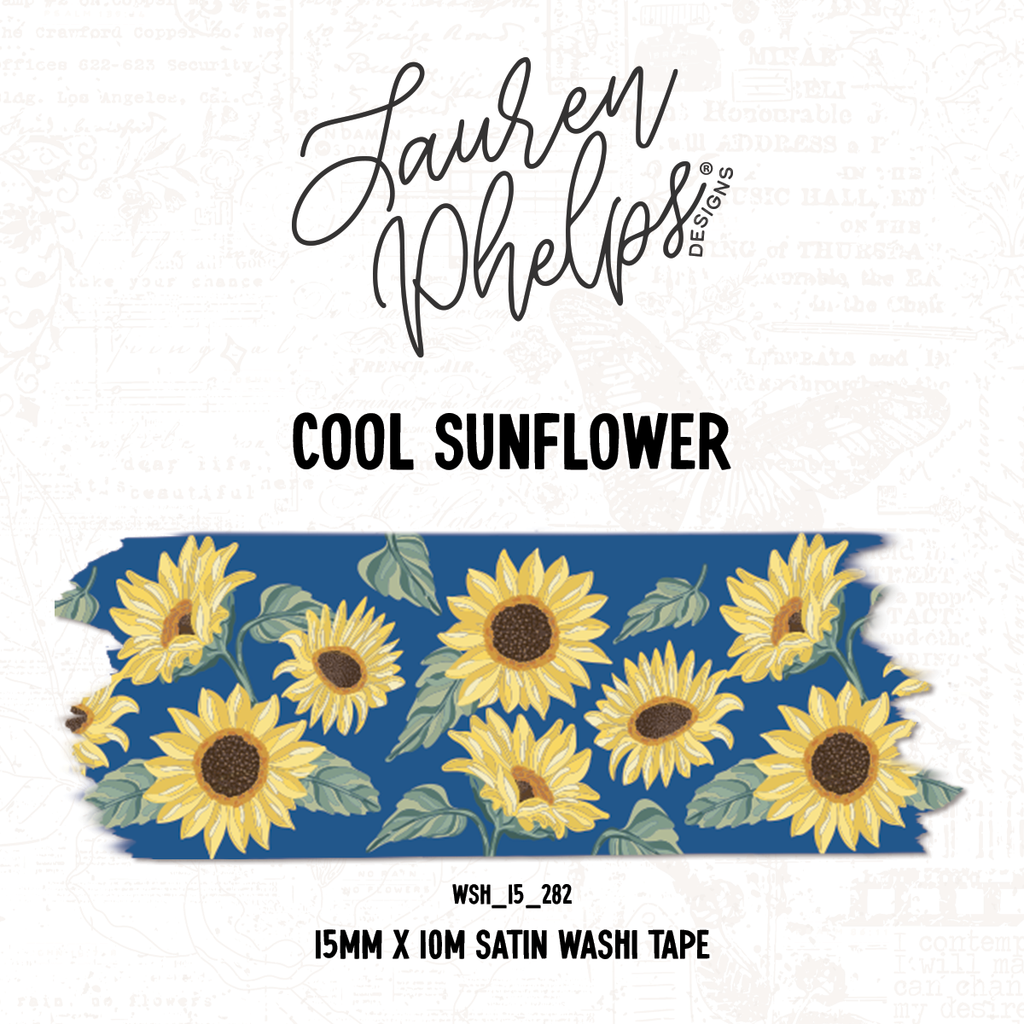 Cool Sunflower | 15mm washi