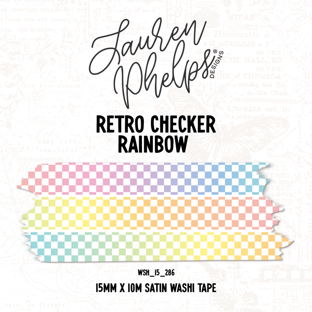 Checker Rainbow | 15mm washi