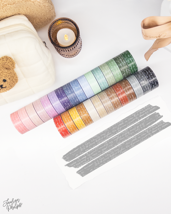 Ash French Text 15mm washi