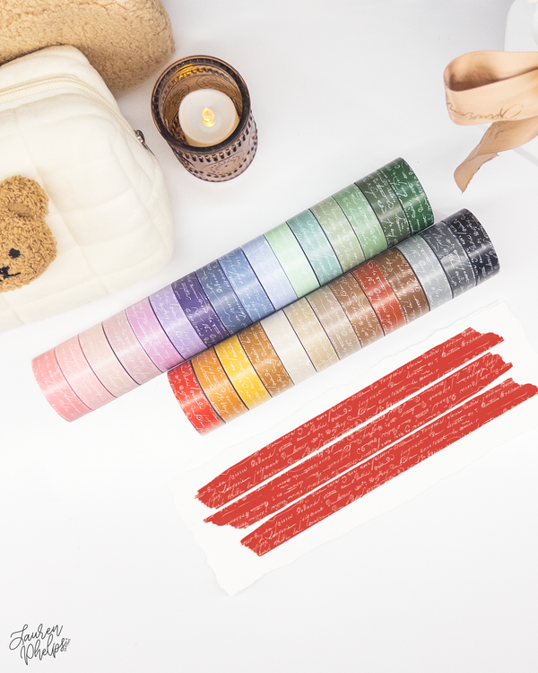 Ruby French Text 15mm washi
