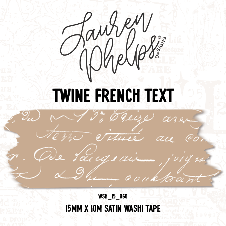 Twine French Text 15mm washi