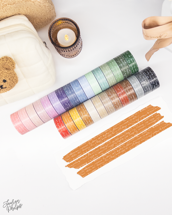 Pumpkin French Text 15mm washi