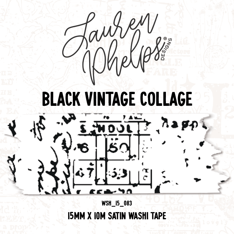 Black Vintage Collage 15mm