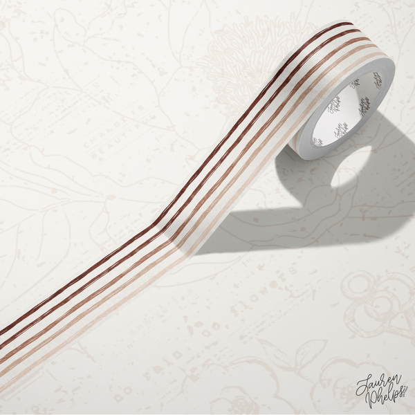 Coffee Stripes 15mm washi || RESTOCK