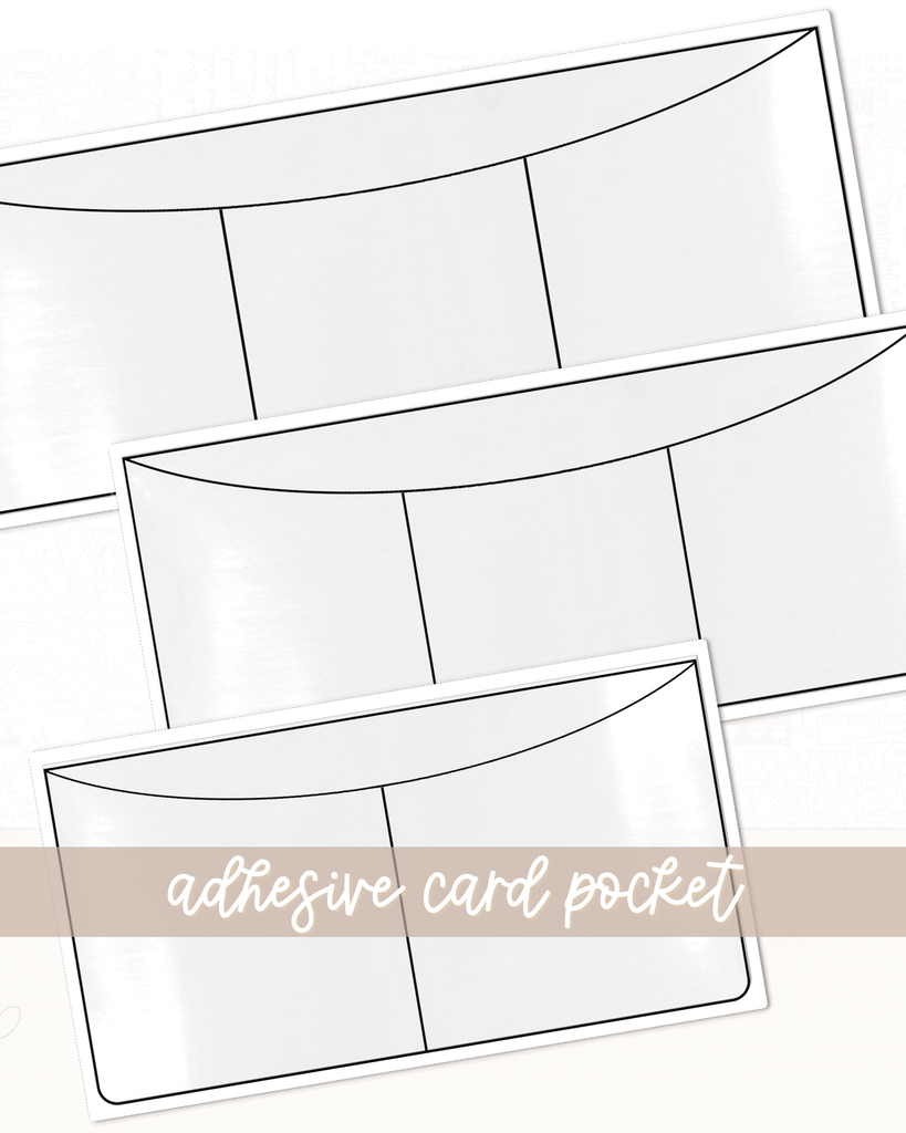 Adhesive Pocket | Divided Card Adhesive Pocket | Small, Medium & Large