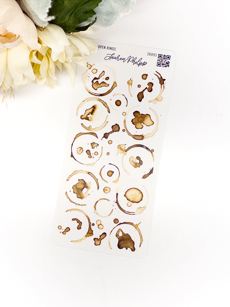 Coffee Rings Open Deco Sticker Sheet