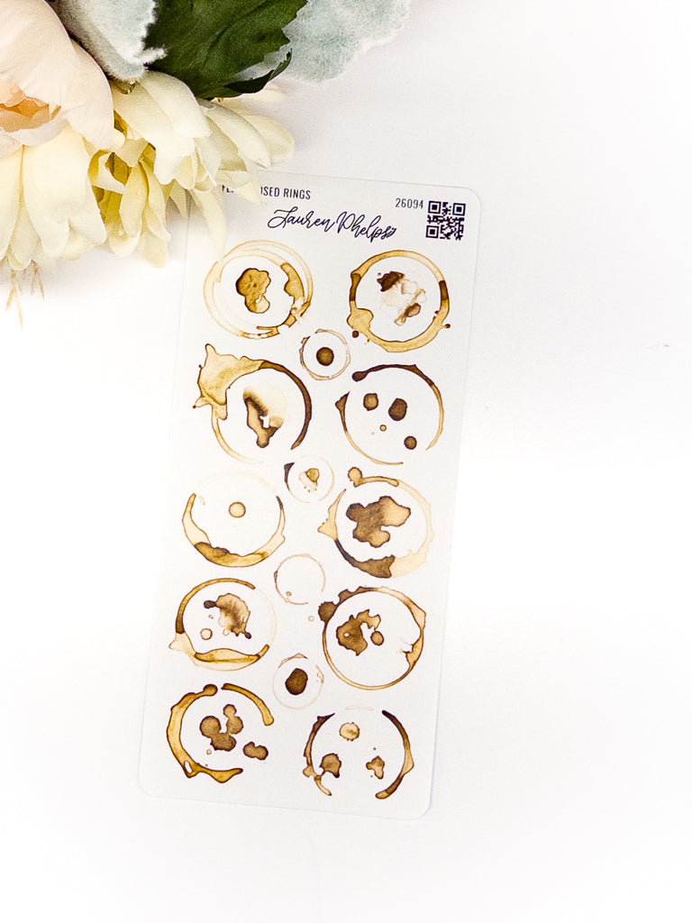Coffee Rings Closed Deco Sticker Sheet