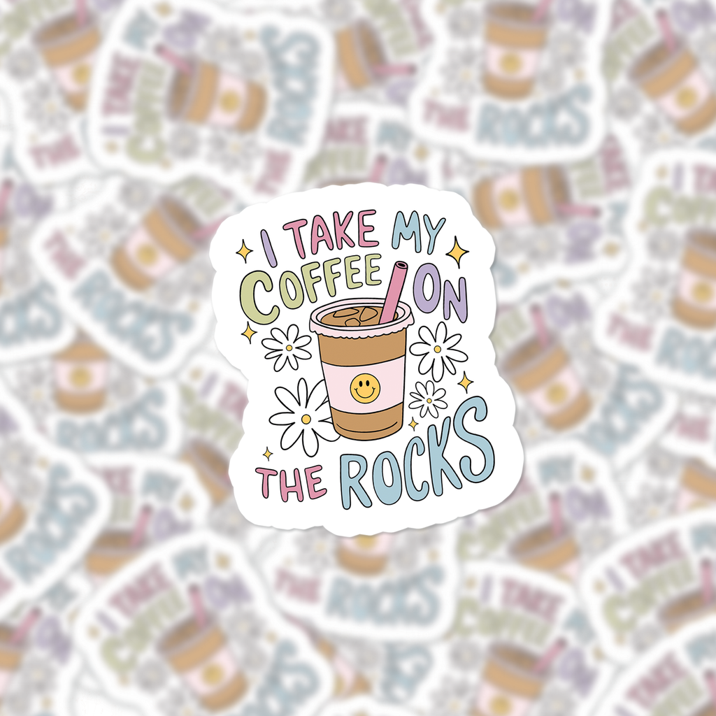 Coffee On The Rocks Decal Sticker
