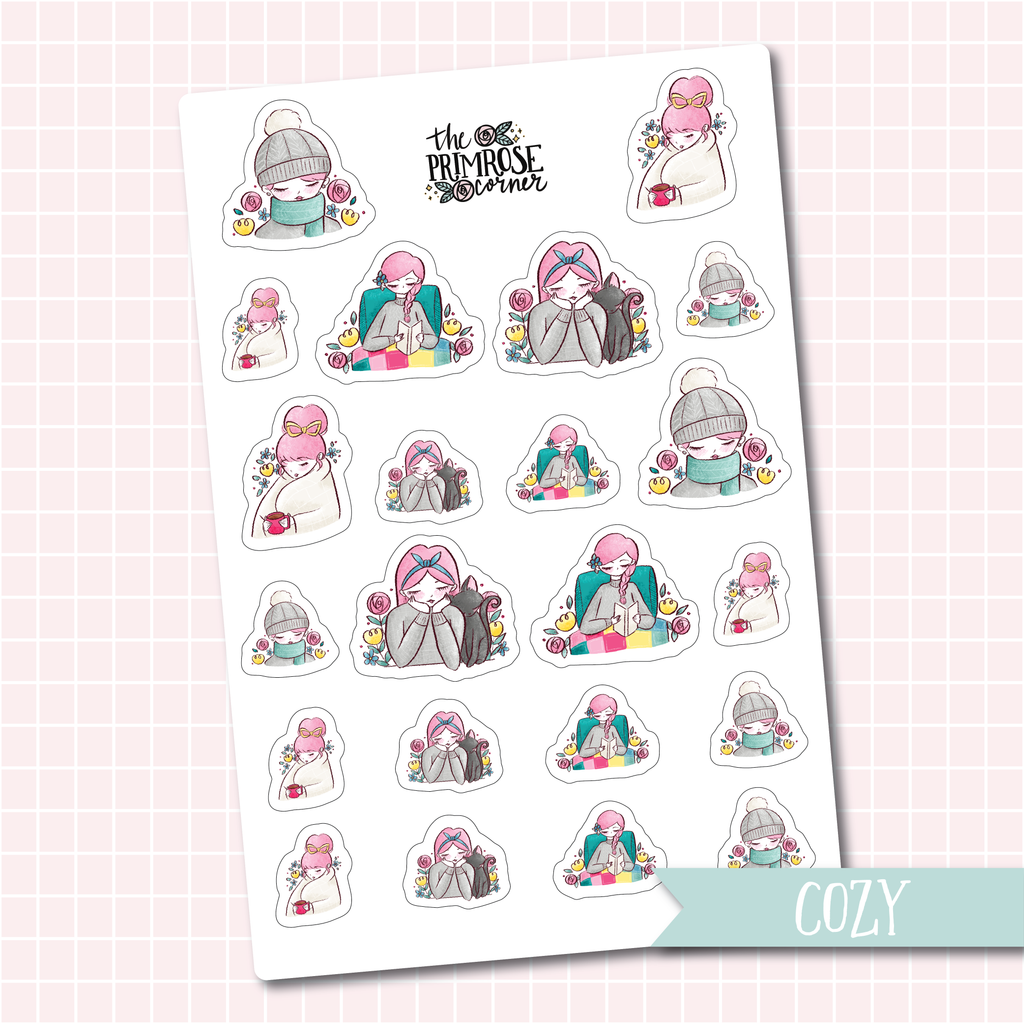 THE PRIMROSE CORNER || Cozy Primrose Character Stickers