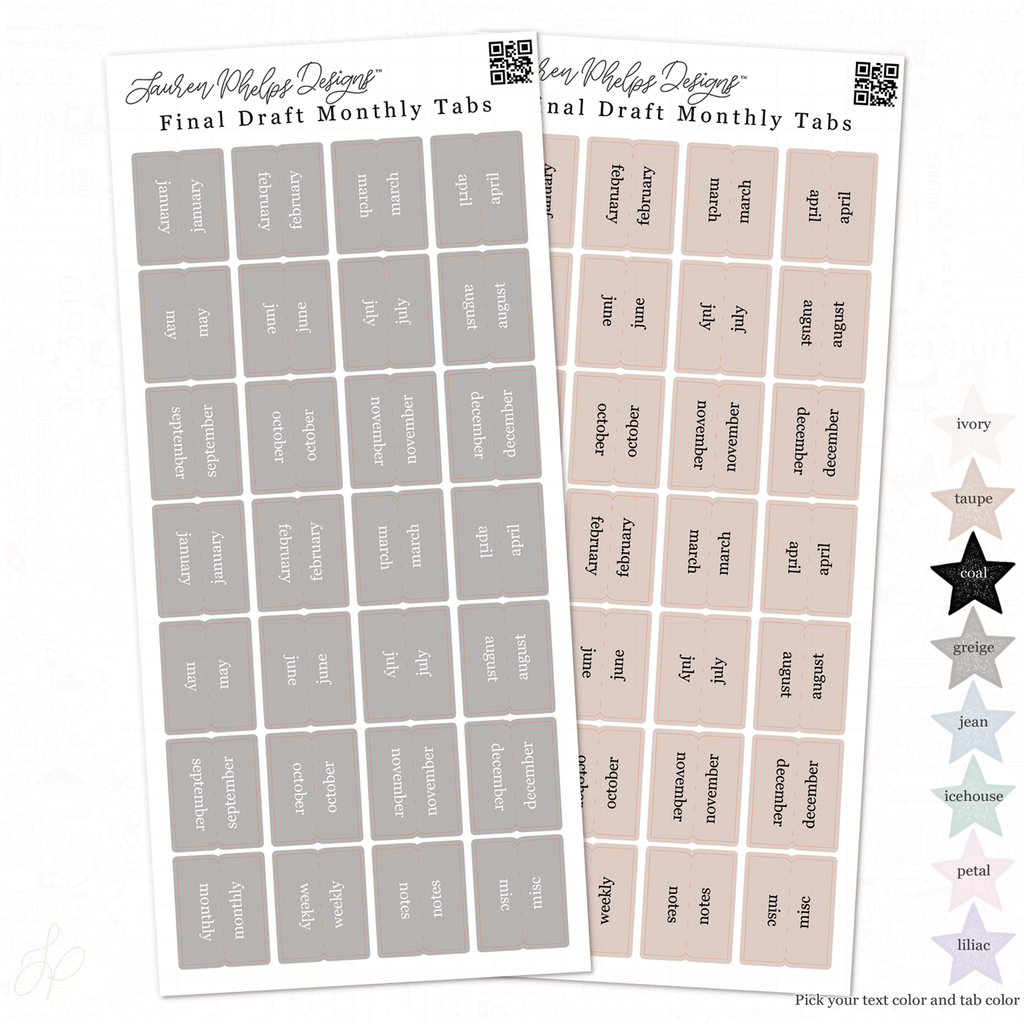 Final Draft Planner Tabs Sticker Sheet | Mix & Match