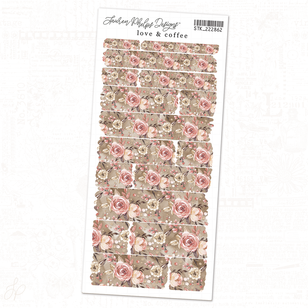 Love & Coffee | Sheet 2 | Washi Strips Sheet