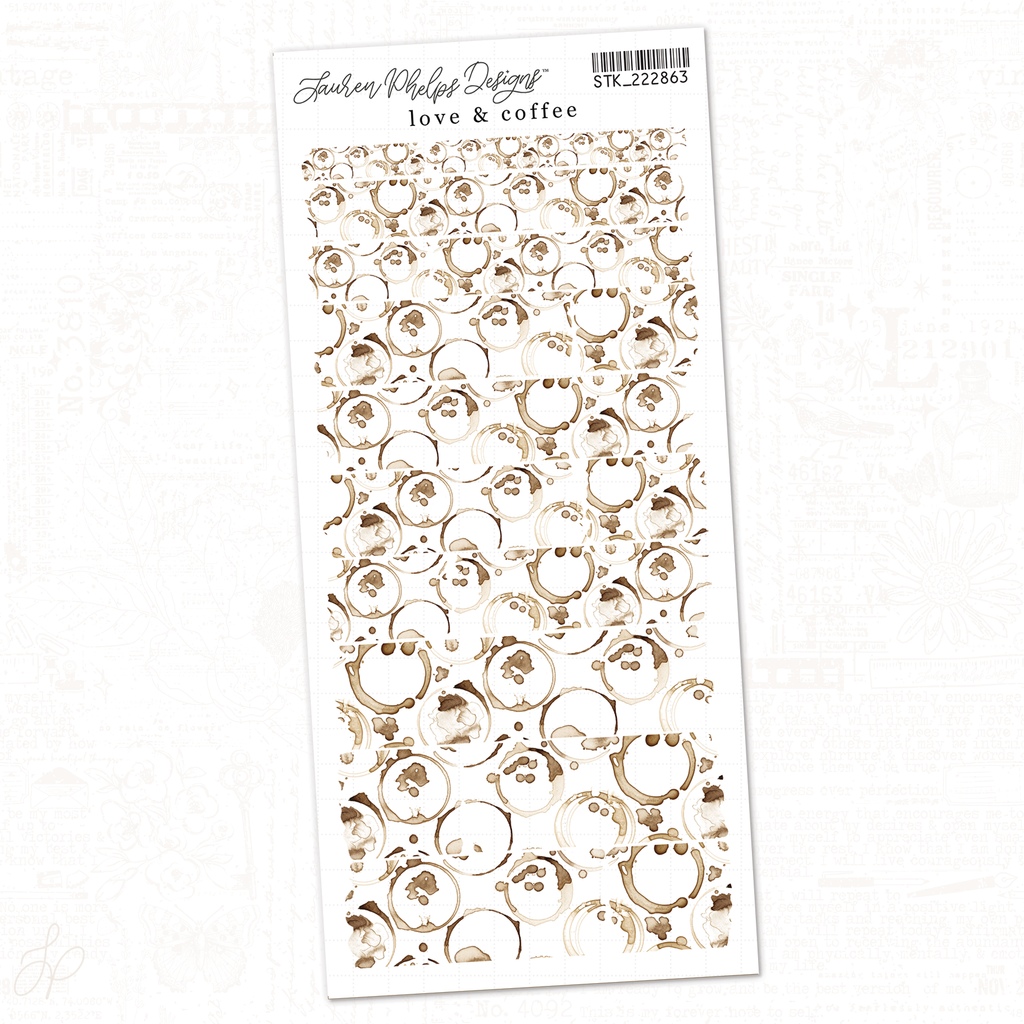 Love & Coffee | Sheet 3 | Washi Strips Sheet