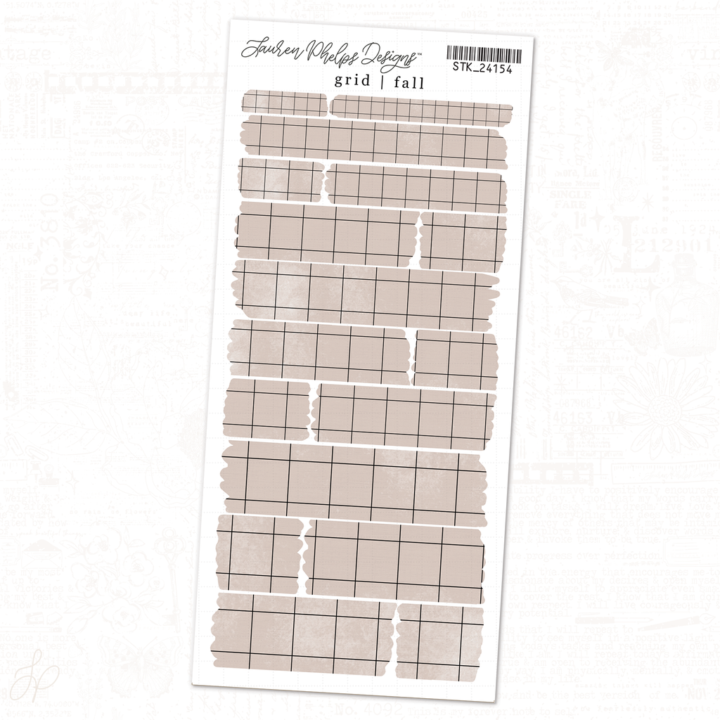 Grid | Taupe | Washi Strips Sheet