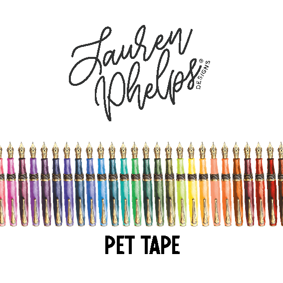 Fountain Pen Kiss Cut, Perforated, Satin P.E.T. Tape 20mm