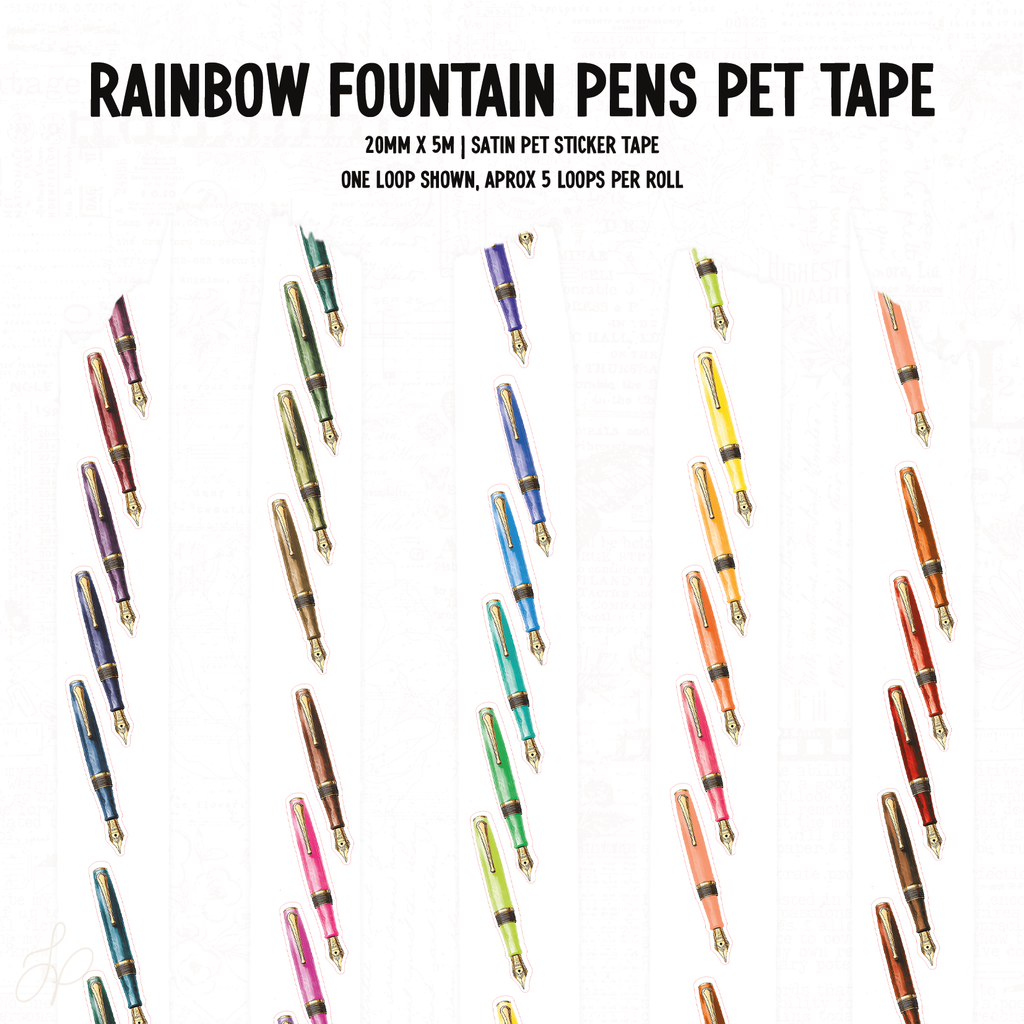 Fountain Pen Kiss Cut, Perforated, Satin P.E.T. Tape 20mm