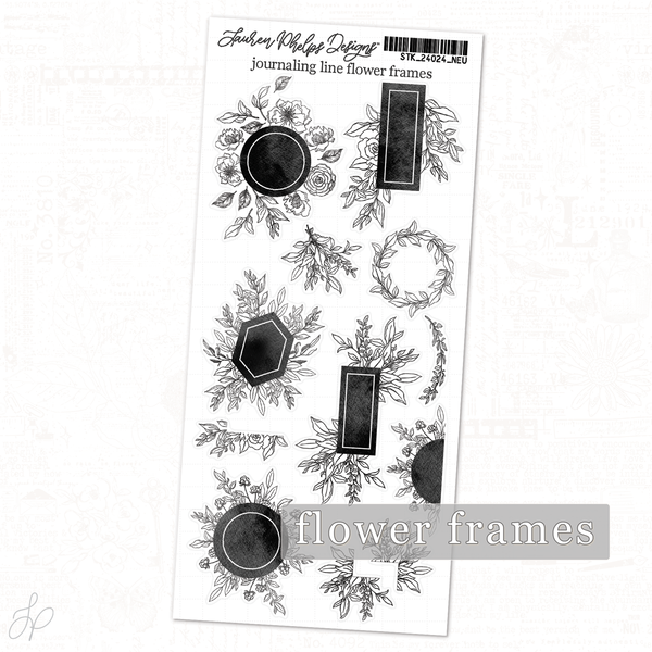 Journaling Line Flowers Frames | Classically Chic Basics