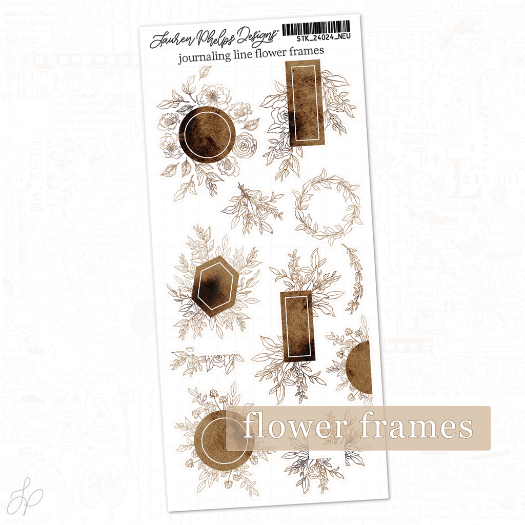 Journaling Line Flowers Frames | Classically Chic Basics