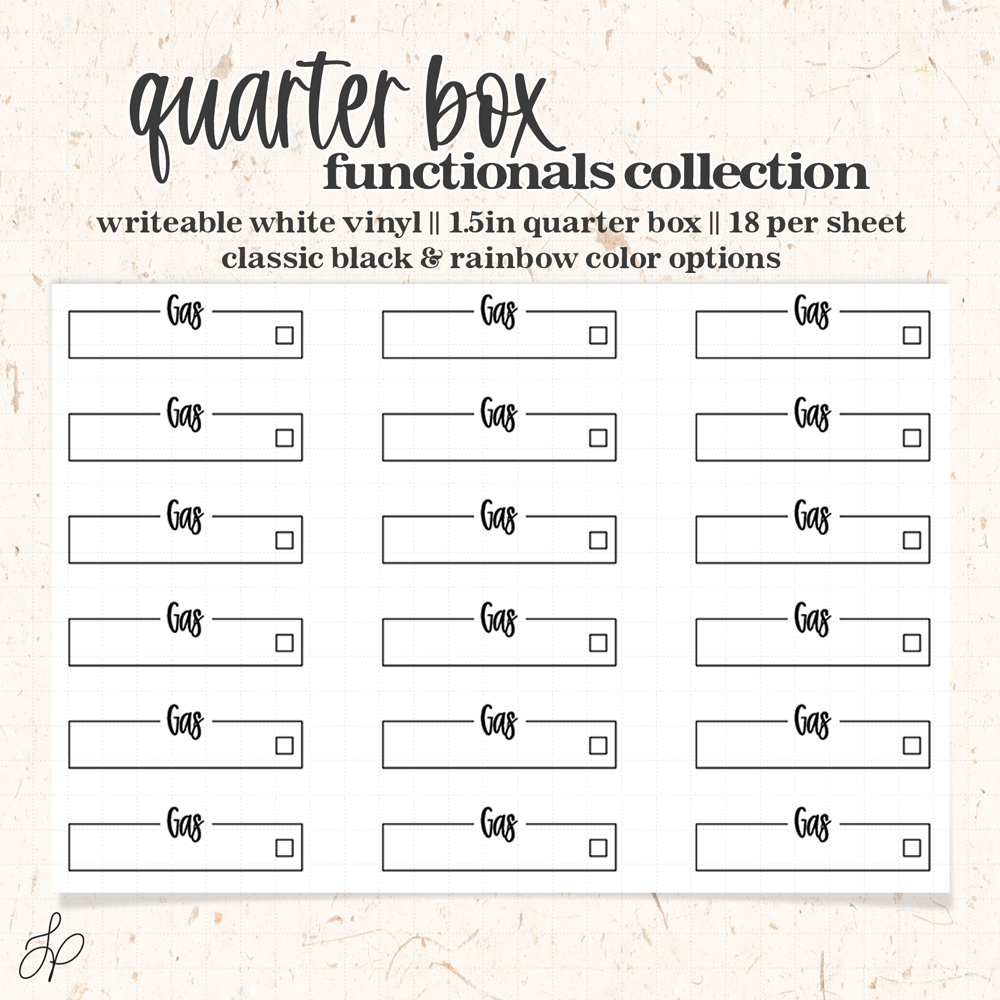 Gas || Quarter Box Planner Stickers