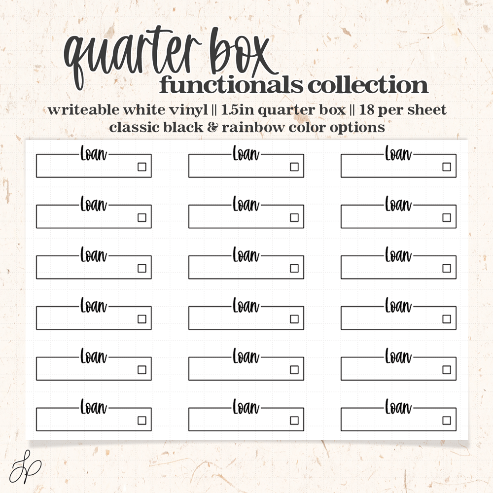 Loan || Quarter Box Planner Stickers