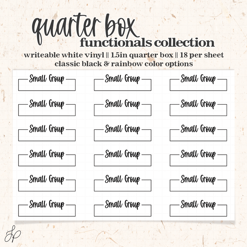 Small Group || Quarter Box Planner Stickers