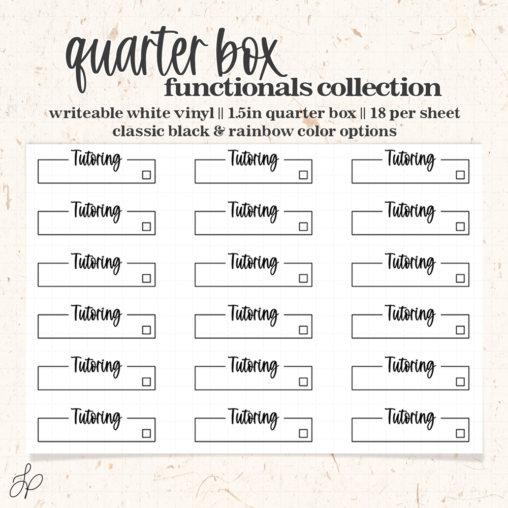 Tutoring || Quarter Box Planner Stickers