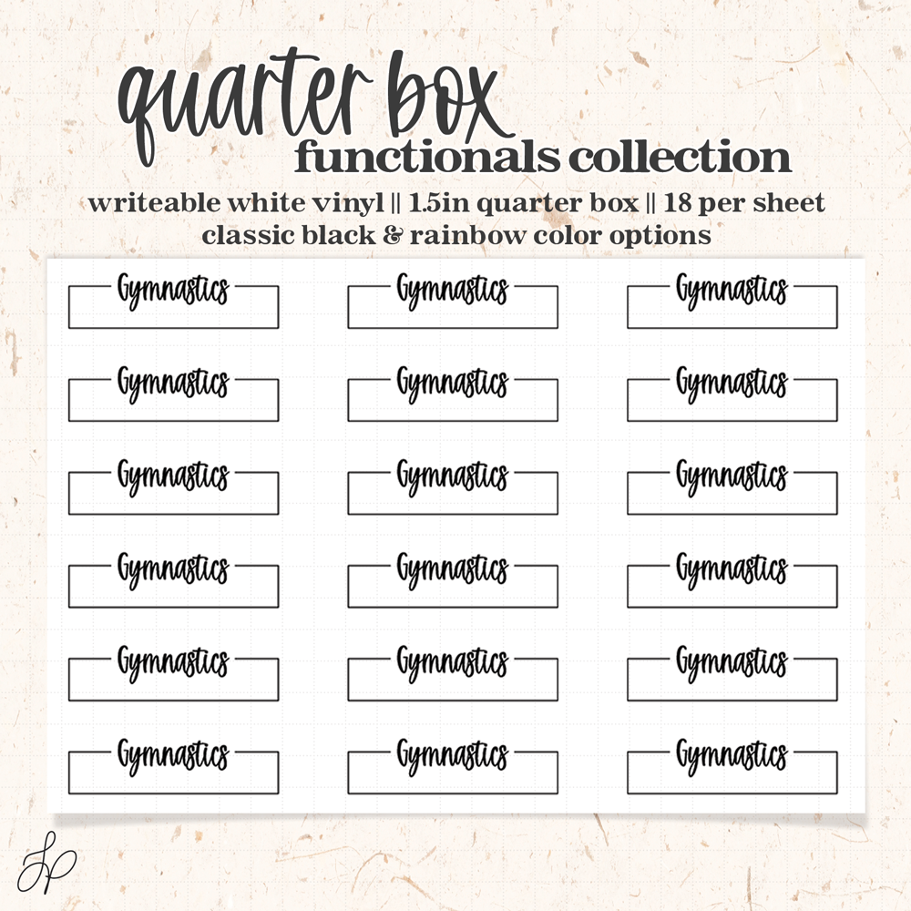 Gymnastics || Quarter Box Planner Stickers